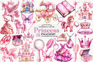 Watercolor Little Princess Clipart, an Illustration by Watercolor design