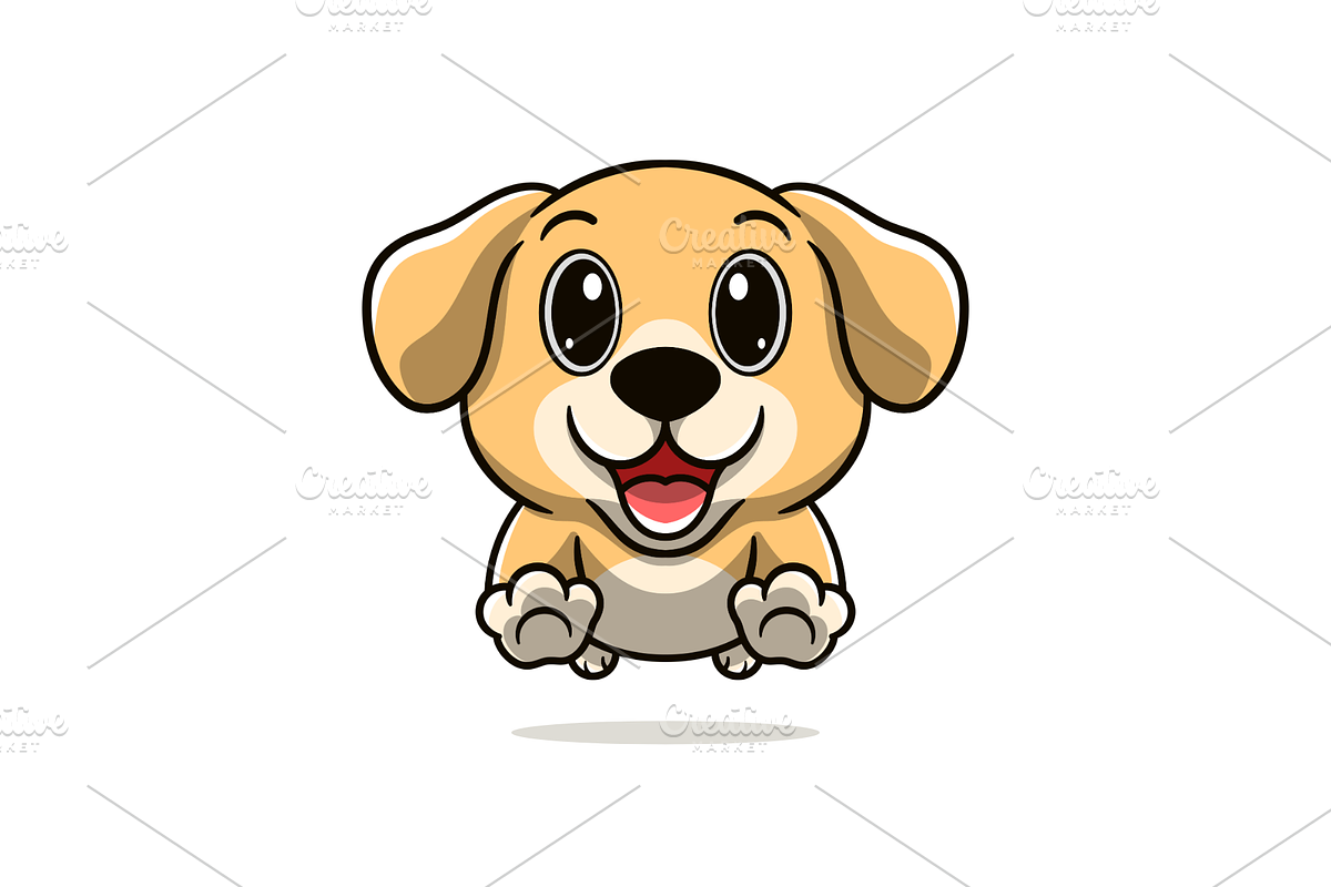 Cute labrador retriever dog jumping, an Animal Illustration by garistipis (Photo 2 of 4)