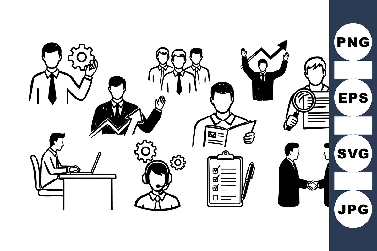 Business Teamwork Vector Icons, an Illustration by designvectx (Photo 1 of 3)