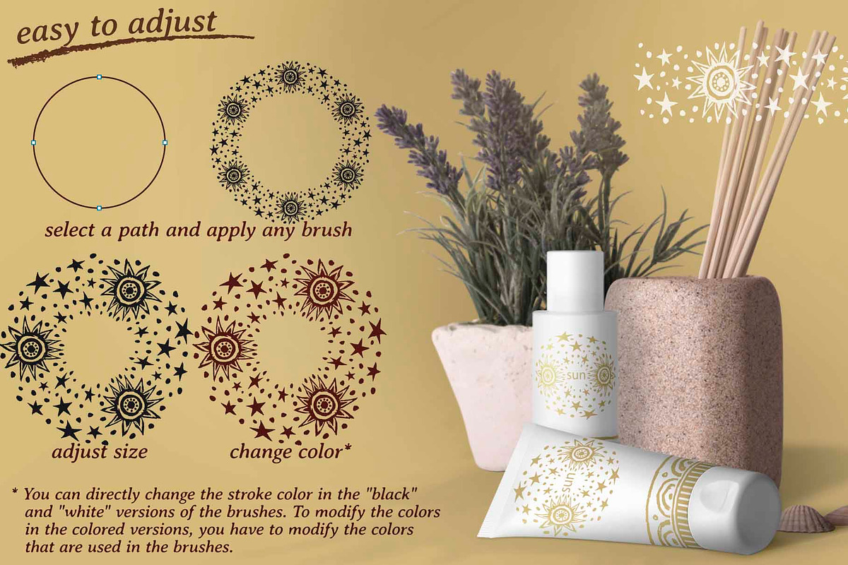 Ethnic round brushes preview 4
