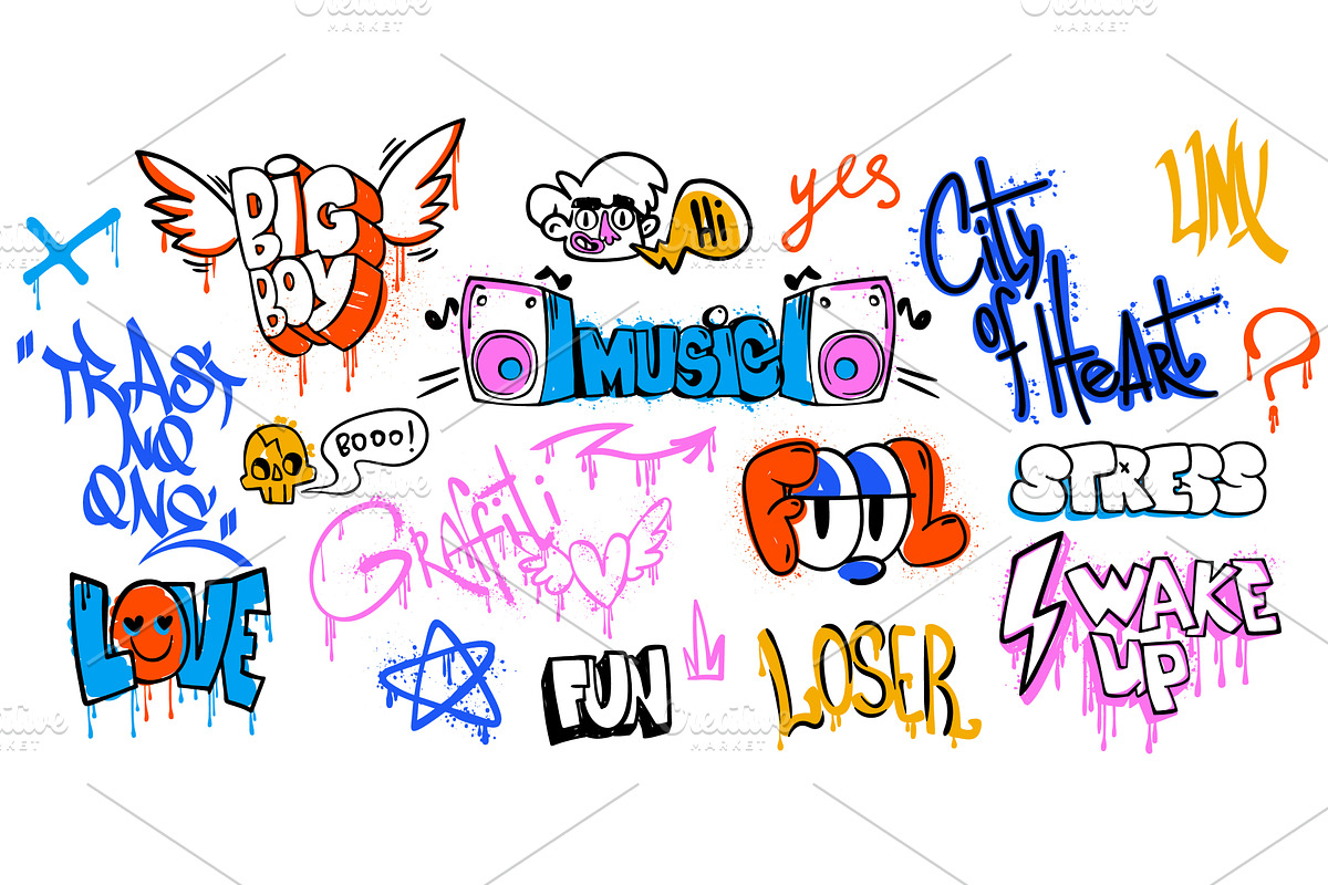 Street art doodles with rap music, an Illustration by art PVP - market