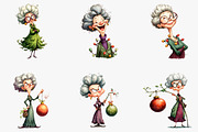 Funny Old Lady Christmas Sublimation, an Illustration by CreationArt (Thumbnail 5 of 5)
