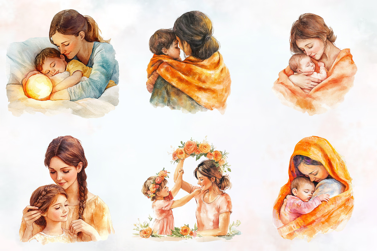 Peach Mother and Child Mother's Day, an Illustration by RobertsArt (Photo 7 of 7)