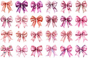 Watercolor Clipart - Pink Bow - Bow, an Illustration by Sublimation Artist (Thumbnail 2 of 6)