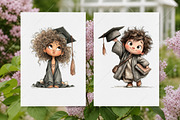 Whimsical Graduate Girl Boy Clipart, a Seasonal Illustration by Canvas Craft (Thumbnail 8 of 10)