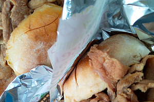 Doner kebab wrap in foil close-up, a Food & Drink Photo by DanFLCreativo