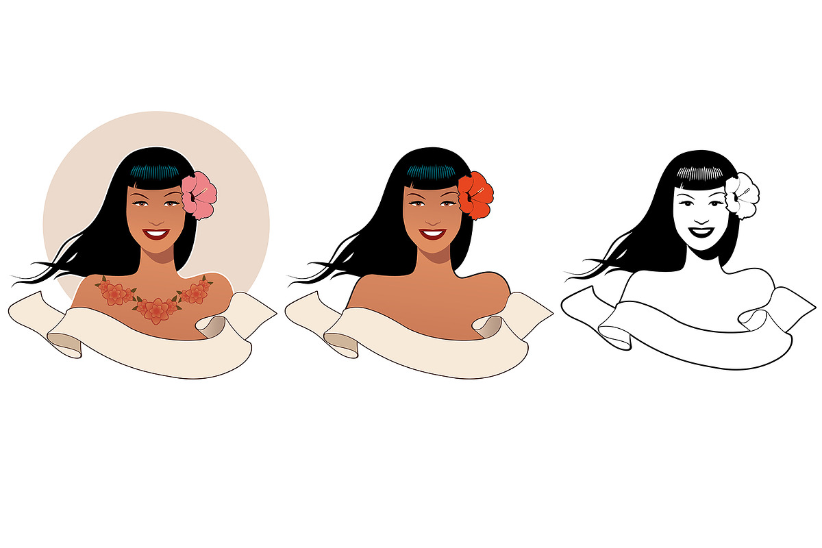 PinUp Banner Girl - II, a Person Illustration by La Inspiratriz