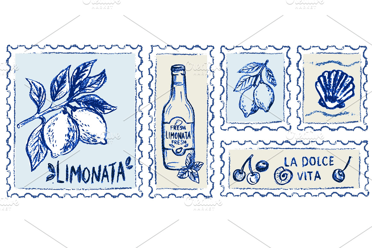 Amalfi lemon postage stamp, a Food Illustration by Zimages (Photo 1 of 3)