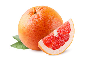 Ripe grapefruit and slice with, a Food & Drink Photo by innakreativ