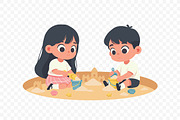 Kids Playing in the Sand, a Person Illustration by Partikusi Design (Thumbnail 3 of 3)