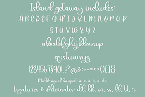 Island Getaway, Cute Script Font