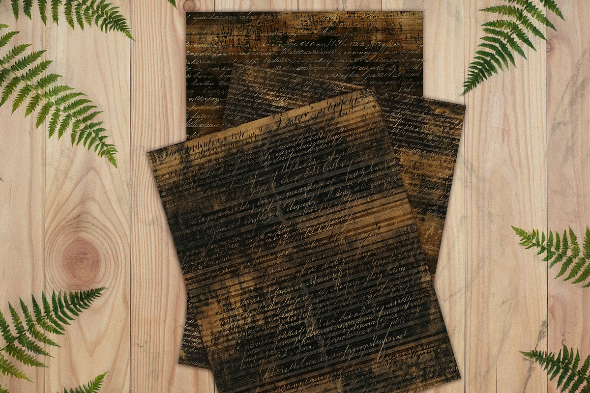 Distressed Dark Antique Script Paper, a Background Graphic by V Design Creator (Photo 12 of 12)
