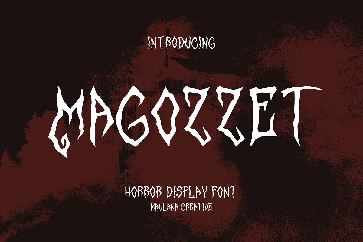 Magozzet Horror Display Font, a Handwritten Font by Maulana Creative (Photo 1 of 7)