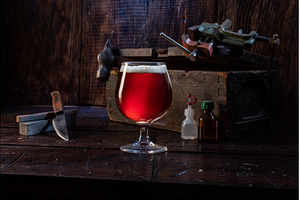 A glass of beer in the workshop, a Food & Drink Photo by Stockphoto by vzwer