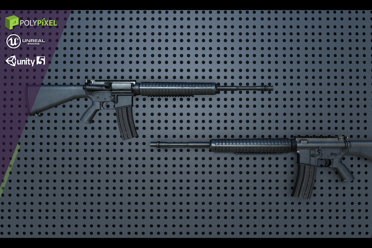 Weapon Pack: Assault Rifles, an Object 3D Model by PolyPixel (Photo 4 of 9)