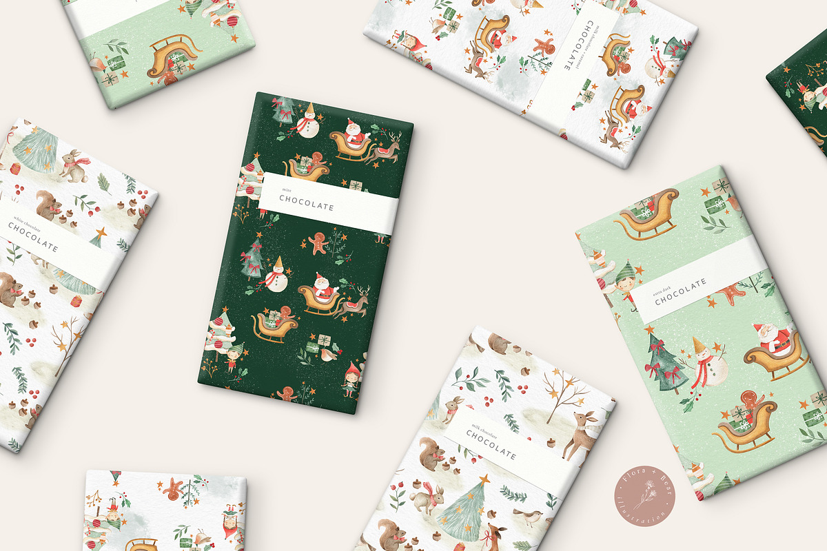 BUNDLE #1- Watercolor Patterns, an Animal Illustration by Flora+Bear (Photo 8 of 10)