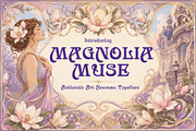 Magnolia Muse - Art Nouveau Type, a Serif Font by HipFonts (Thumbnail 1 of 9)