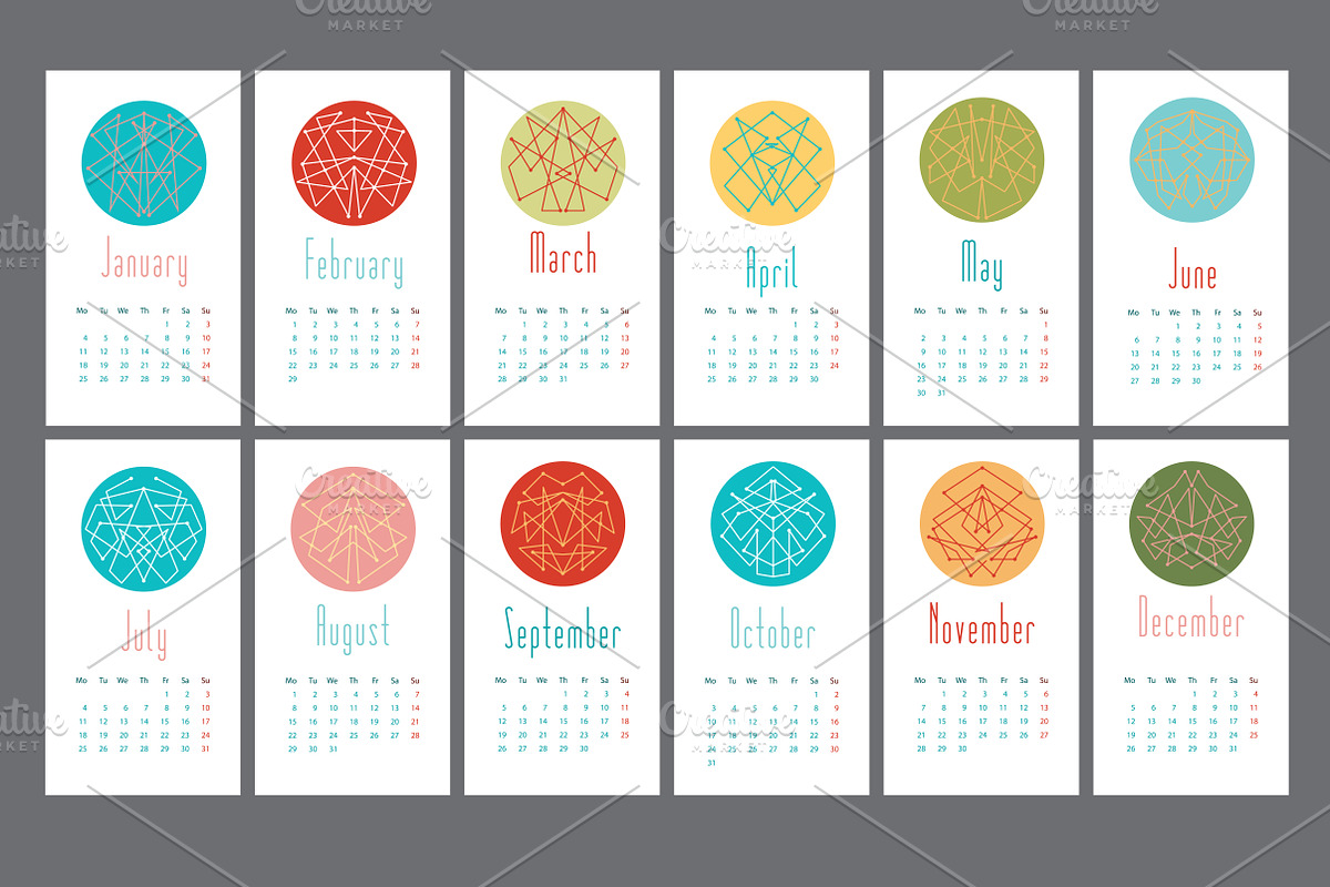 Calendar 2016 with abstractions, a Decorative Illustration by Feday (Photo 2 of 3)