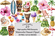 Watercolor Hawaii Clipart, a Seasonal Illustration by CitraGraphics (Thumbnail 1 of 6)