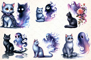 Halloween Cat And Smoky Ghost Clipar, an Illustration by DreamCafeArt (Thumbnail 3 of 7)