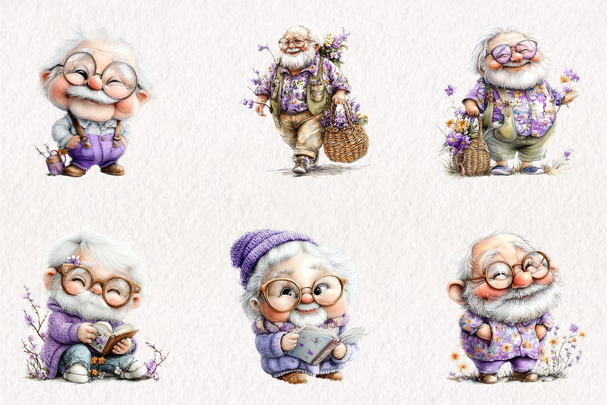 Summer Funny Grandpa Clipart, an Illustration by CreationArt (Photo 5 of 7)