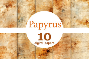 Papyrus Digital Papers | Vintage, a Pattern Graphic by GlamArtZhanna