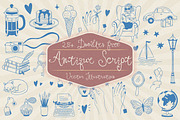 Antique Script Whimsical font, a Handwritten Font by MaxArt Foundry (Thumbnail 1 of 9)