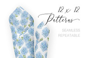 Blue Hydrangea Watercolor florals, an Illustration by DailyMiracleDigitals,LLC (Thumbnail 6 of 11)