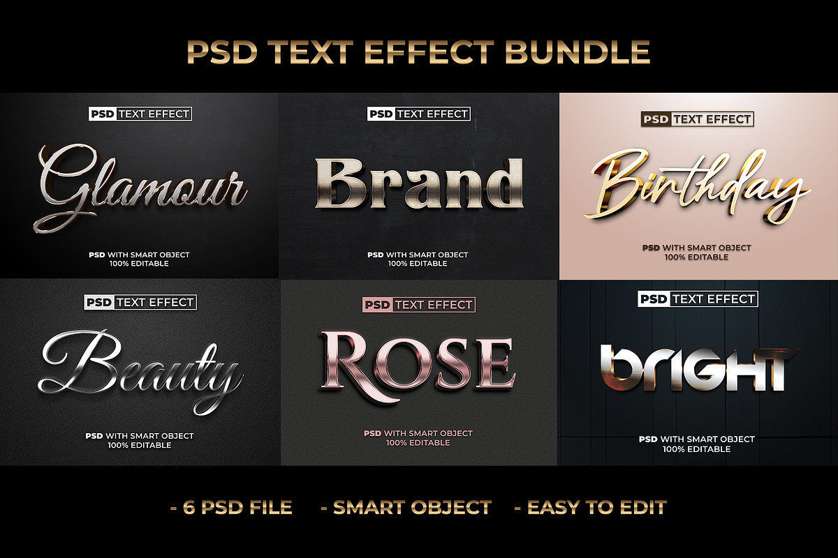 PSD Text Effect Metal Style Bundle, a Layer Style Add-On by Mockmenot (Photo 1 of 7)