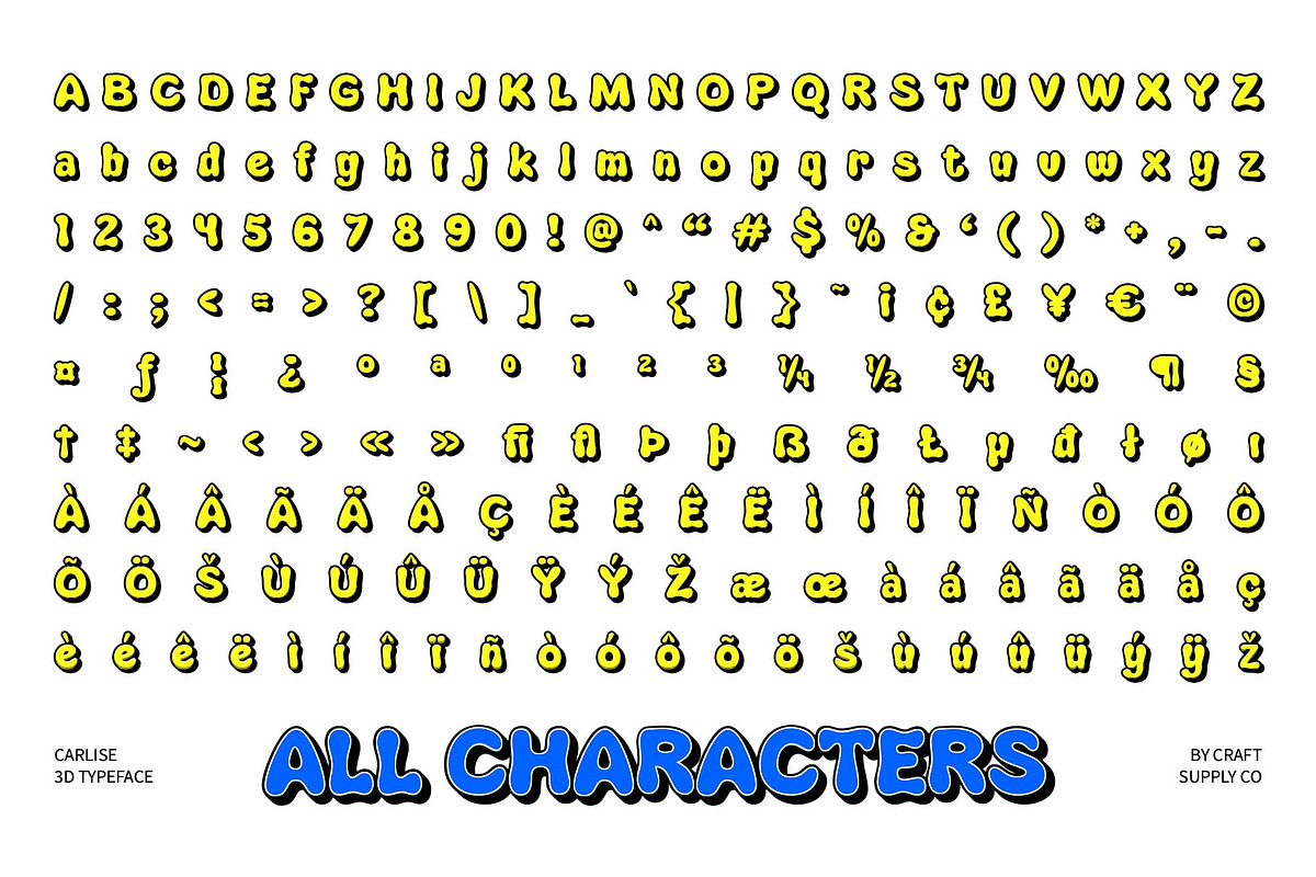 Carlise 3D, a Sans Serif Font by Craft Supply Co. (Photo 8 of 8)