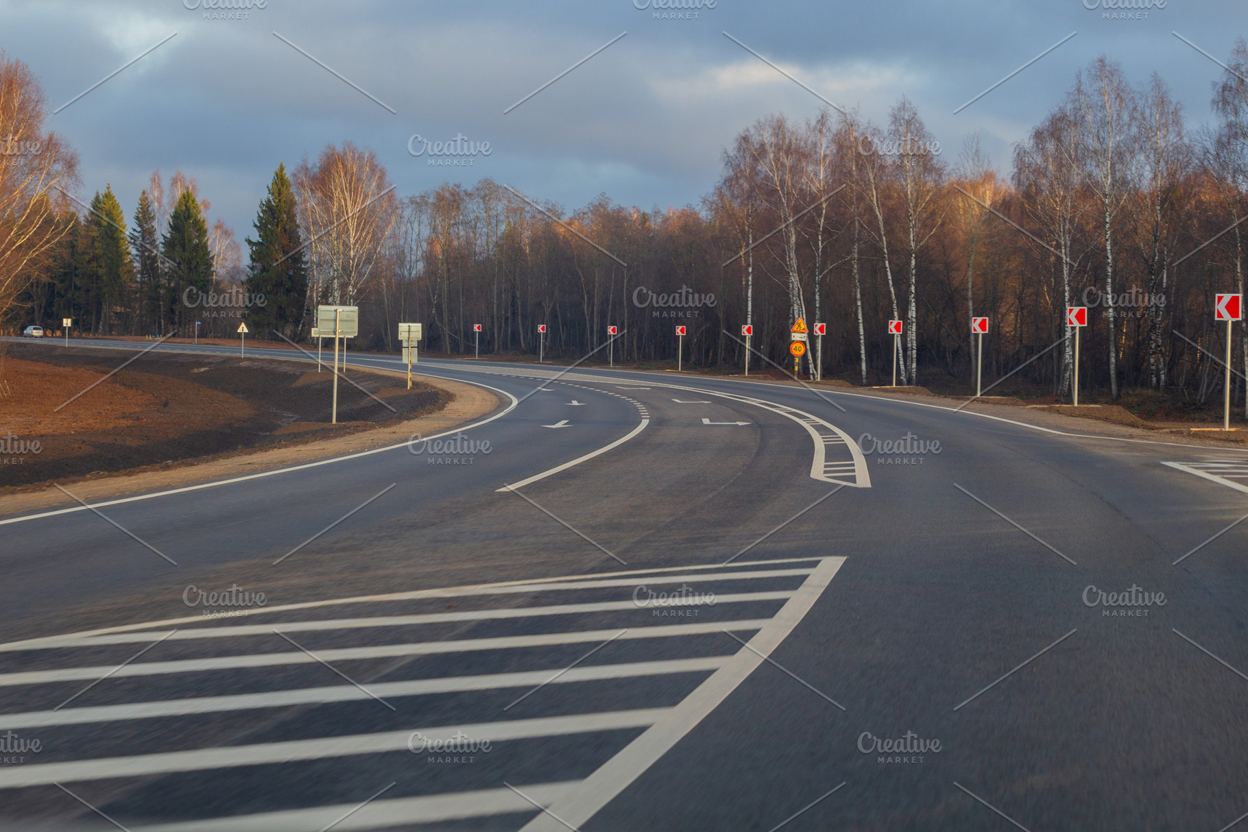Country highway freshly repaired s featuring road, highway, and travel, a Transportation Photo by oleghz