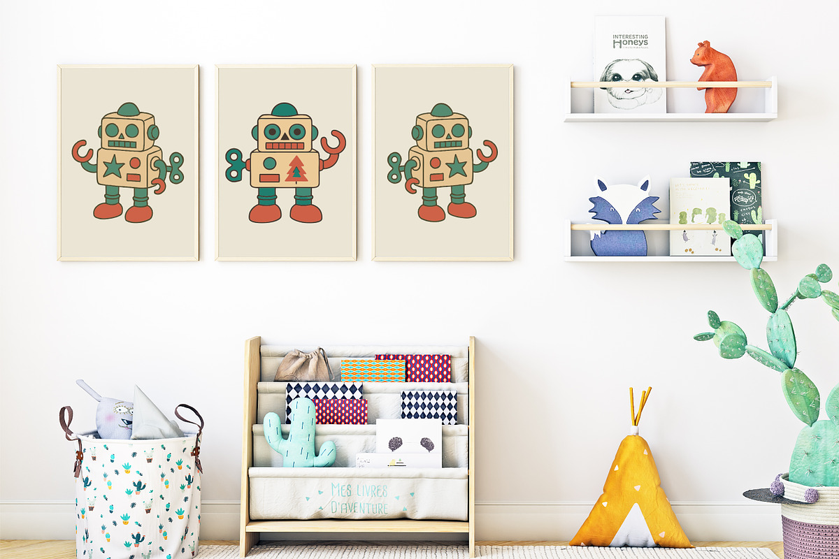 Retro Christmas Toy Robots Graphics, an Object Graphic by Blynn Pippen (Photo 16 of 26)