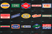 Retro Stickers and Headlines II, a Graphic by Dirtybarn (Thumbnail 1 of 3)