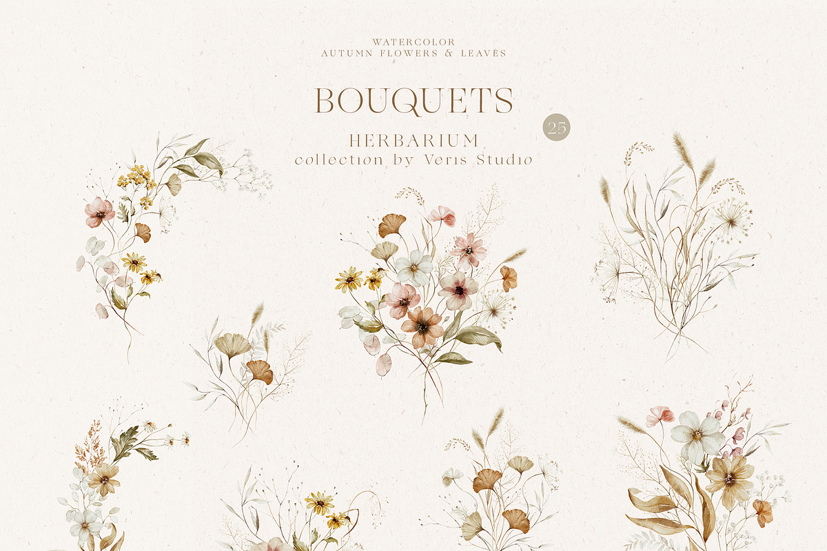 Autumn Wildflower Watercolor Floral, a Decorative Illustration by Veris Studio (Photo 3 of 15)