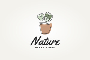 love shaped nature line art logo, a Branding & Logo Template by Blazybone