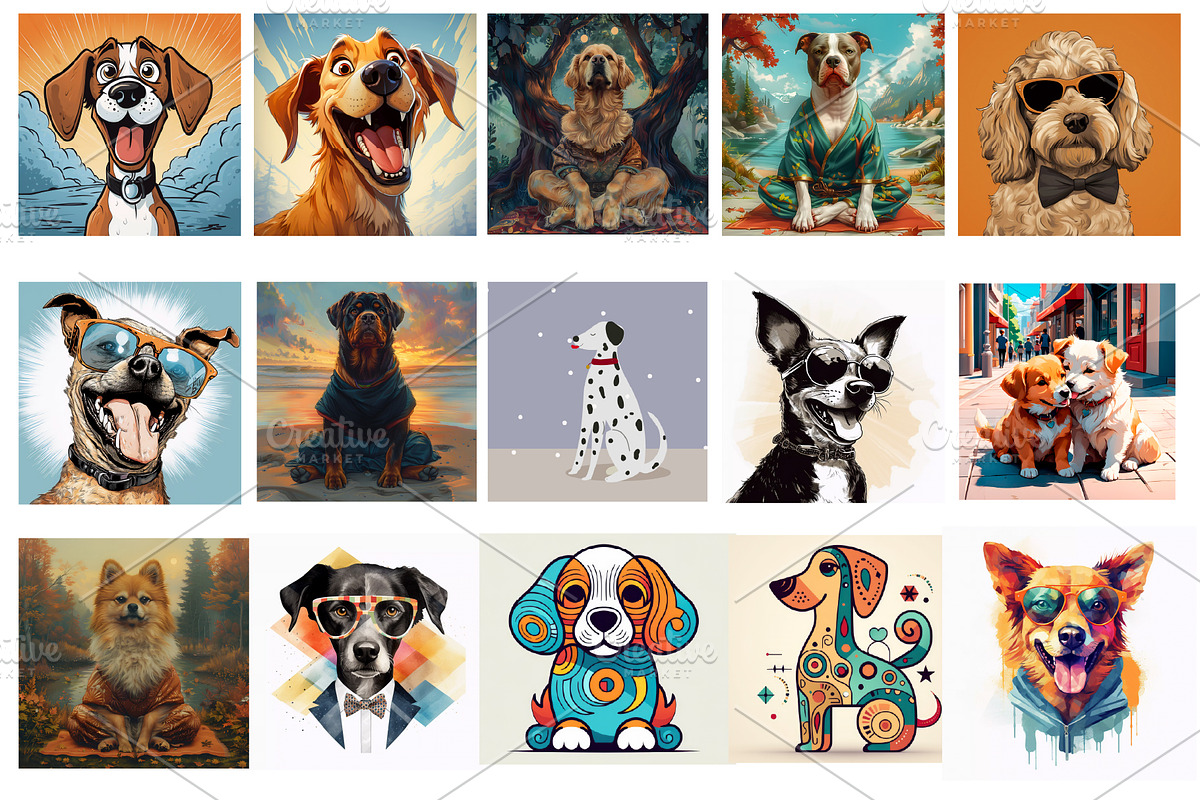 Dog wall art Collection JPG, Dogs, an Animal Photo by Chipshpow Graphics (Photo 3 of 8)