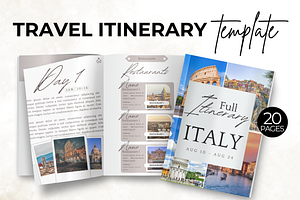 Digital Travel itinerary Template, a Templates & Theme by Digital By Nikoleta