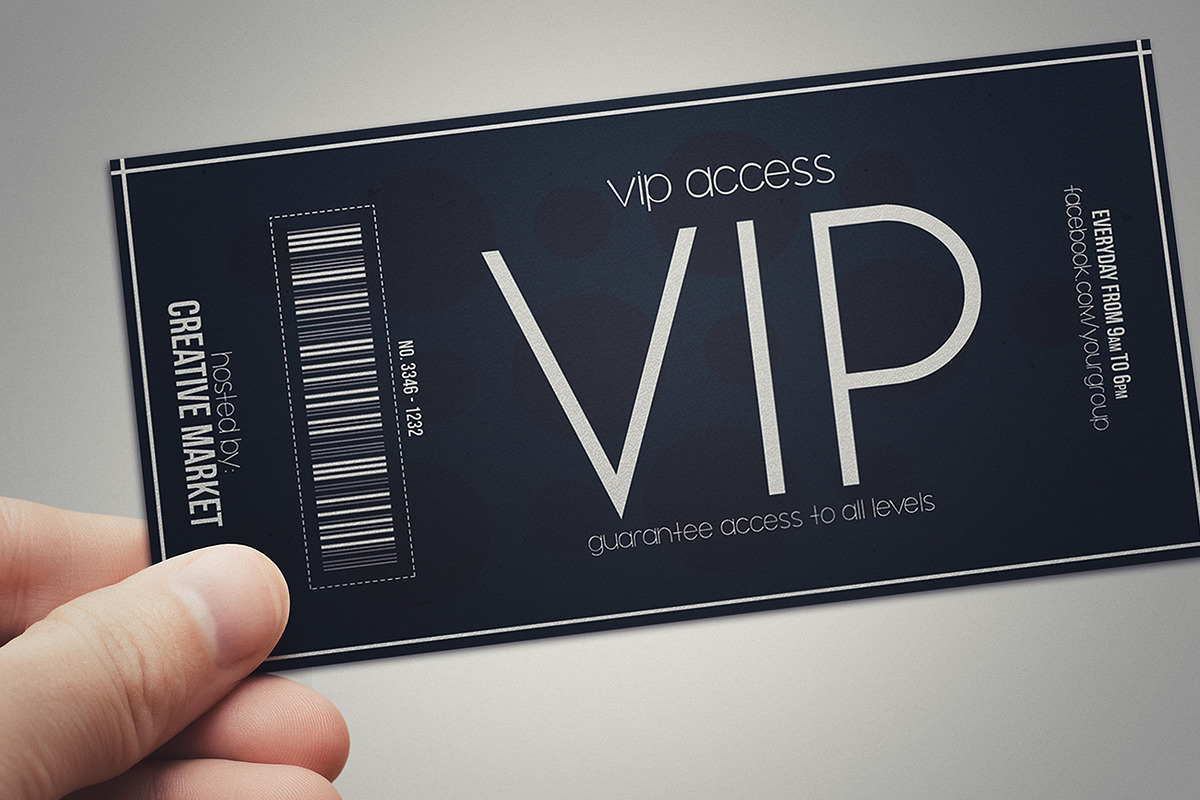Minimal style VIP PASS cards, a Card Template by Tzochko (Photo 2 of 5)