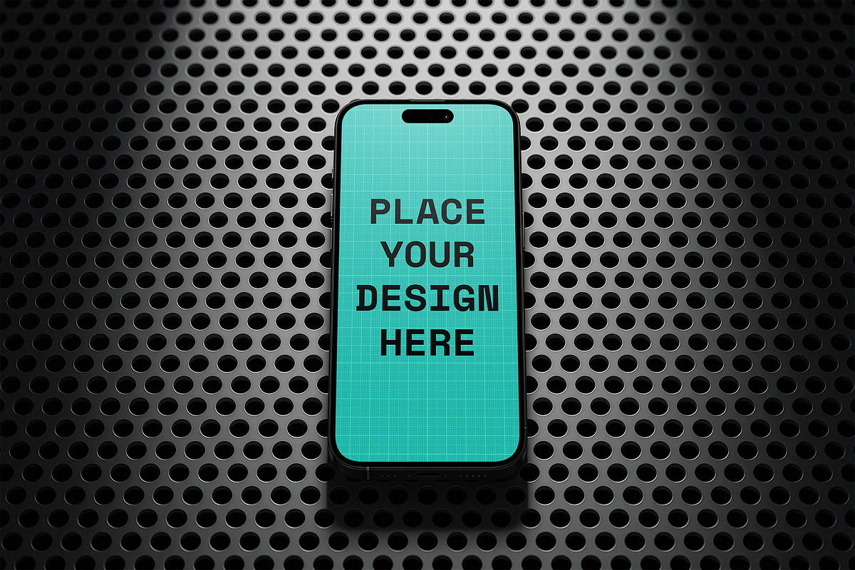 Mobile Phone Mockup Perforated Metal, an iPhone Mockup by smishura (Photo 7 of 13)
