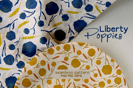 Liberty Poppy Seamless Pattern