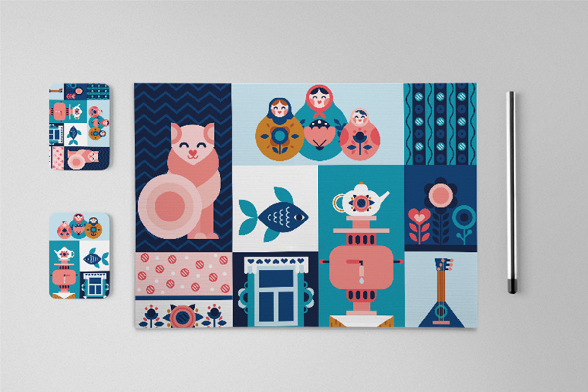 Matryoshka Folk art Illustration, a Decorative Illustration by OLLYSWEATSHIRT DSGN INC. (Photo 2 of 3)