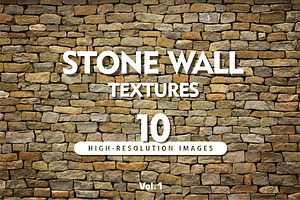 10 Hi-Res STONE WALL TEXTURES Vol.1