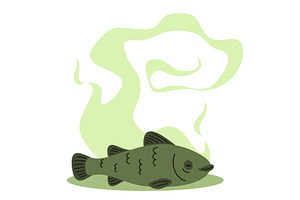 Green stinky toxic bad smell of dead, a Food Illustration by Vectorbuum