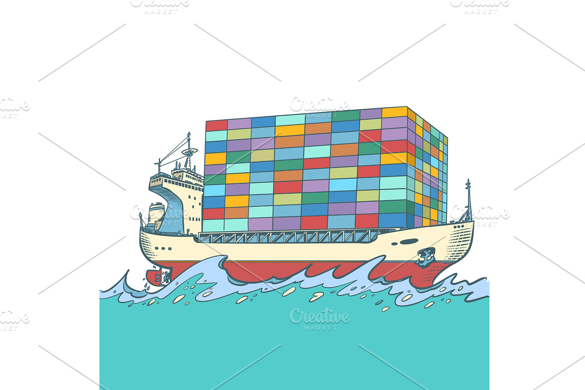 International maritime trade. A, a Transportation Illustration by rogistok