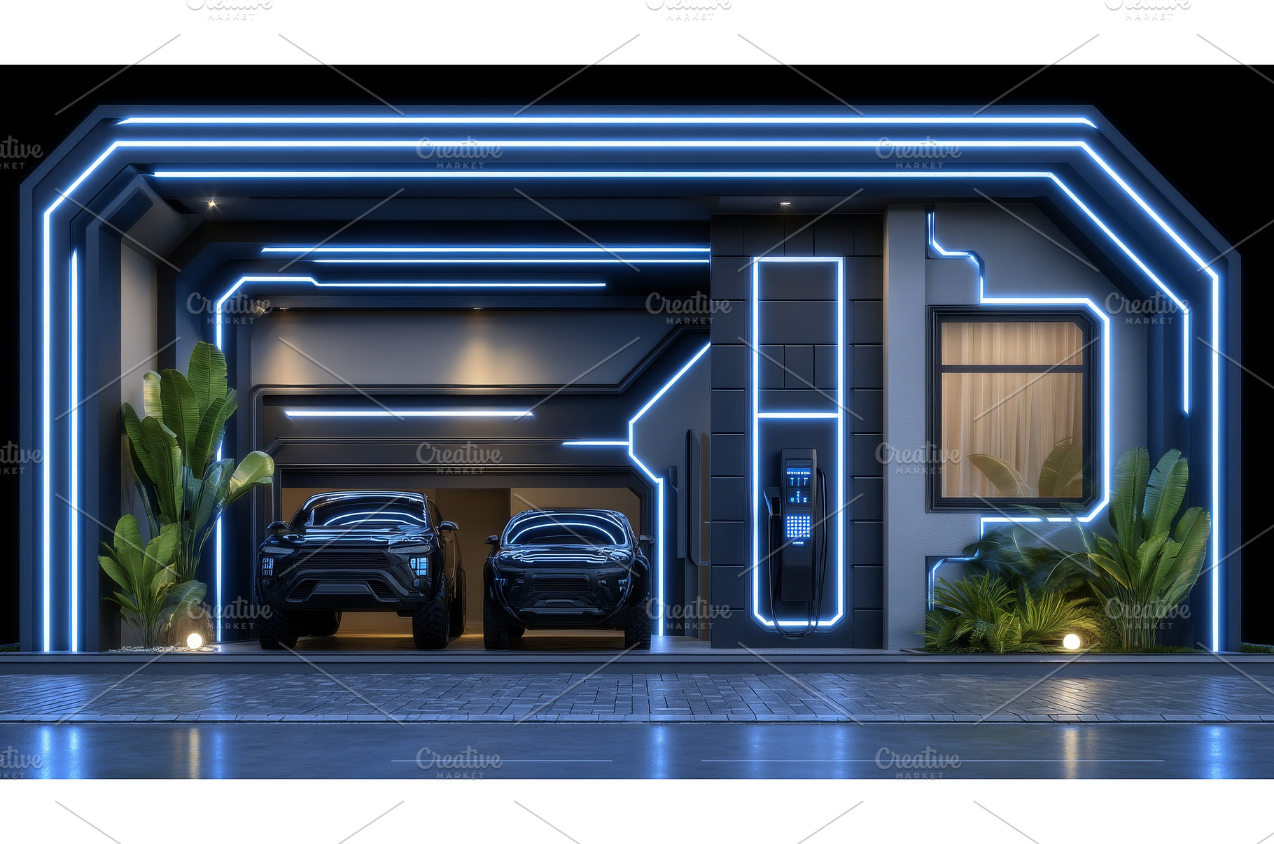 A gas station with a futuristic, an Architecture Photo by ZinetroN