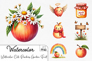 Watercolor Cute Peaches Garden Fruit, an Illustration by CrexoraLab (Thumbnail 1 of 5)
