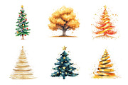 Christmas Tree Clipart, an Illustration by SinaCreation (Thumbnail 3 of 5)