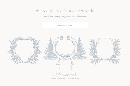 Winter Holiday Crests & Wreaths