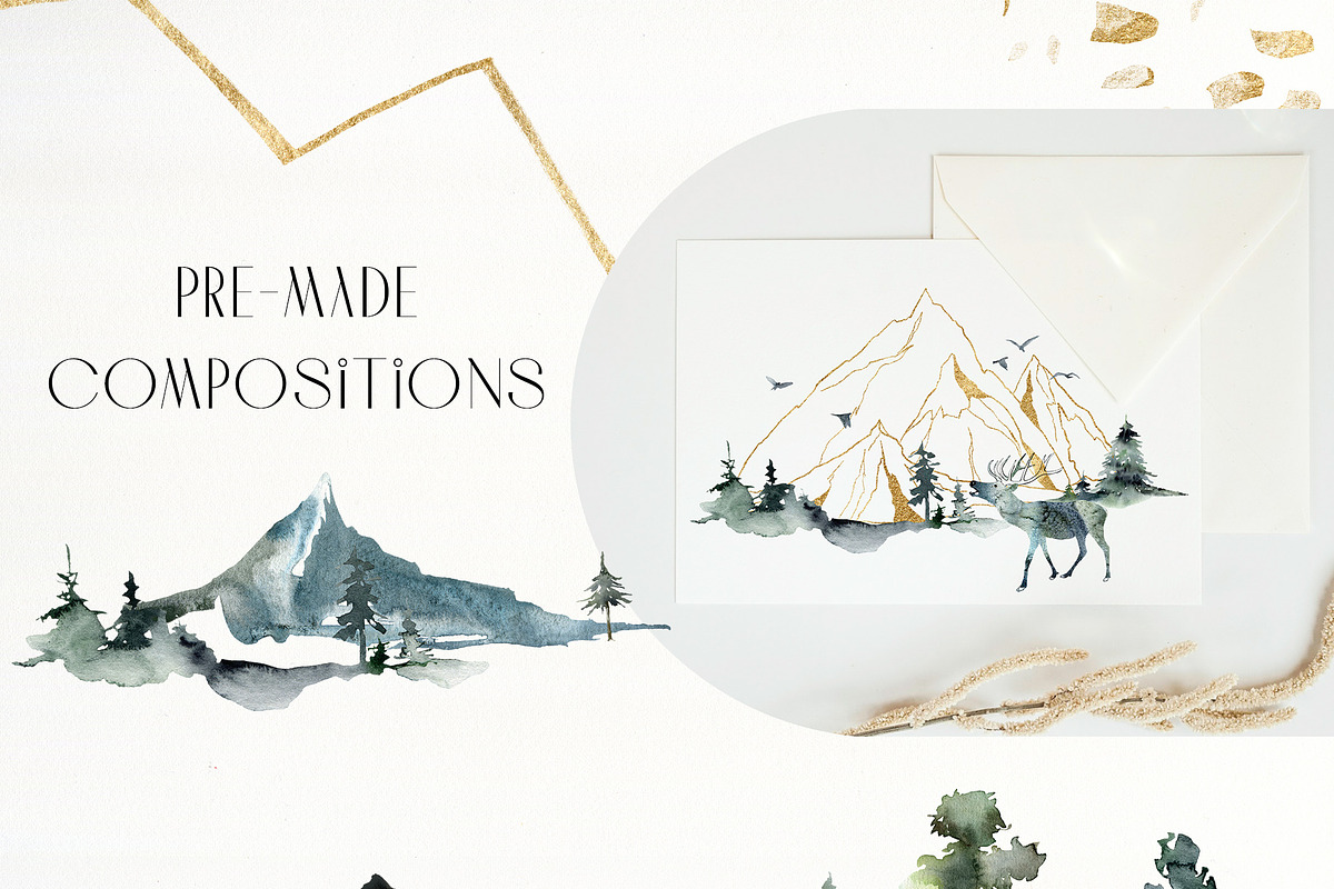 Foggy mountains forest Watercolor, an Illustration by Yuliya Derbisheva (Photo 4 of 13)