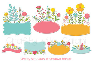 Romantic Floral Frame in Pastel